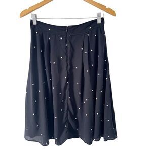Anthropologie Daniel Rainn Black White Square Pattern Full A-Line Skirt